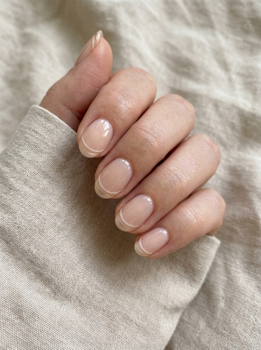 Short Double French Nails als Kurze French Nägel Inspiration 2026